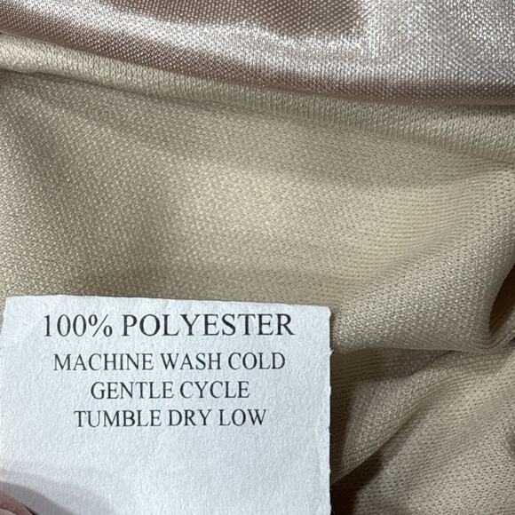 Ruby Rox Champagne Wrap-Front Balloon Hem Tie Dress L Vintage USA Coquette Chic - Picture 7 of 11